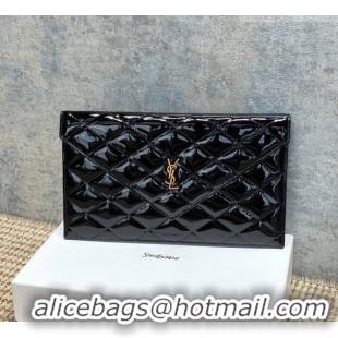 Cheapest Saint Laurent PARIS Pouch in Patent Leather 869533 Black 2026