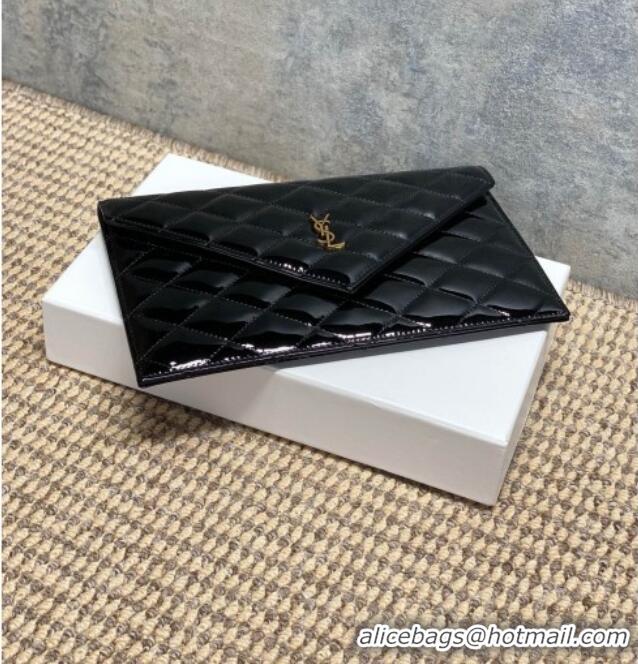 Cheapest Saint Laurent PARIS Pouch in Patent Leather 869533 Black 2026