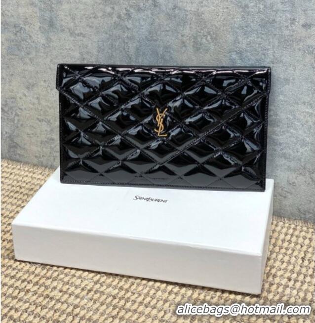 Cheapest Saint Laurent PARIS Pouch in Patent Leather 869533 Black 2026