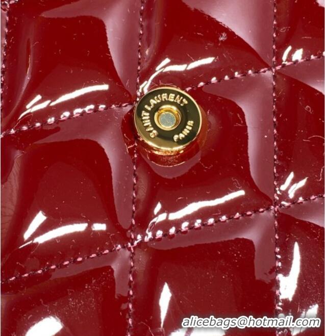 Buy Fashionable Saint Laurent PARIS Pouch in Patent Leather 869533 Burgundy 2026