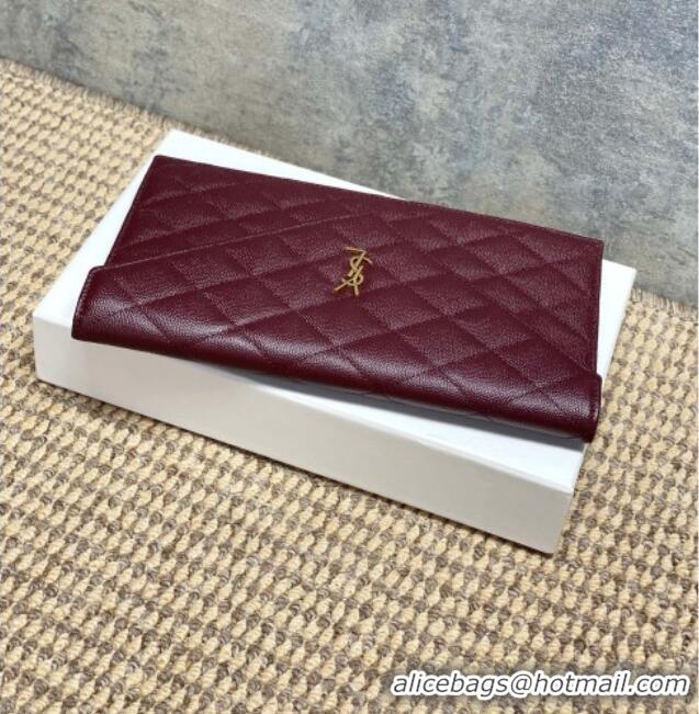 Free Shipping Saint Laurent PARIS Pouch in Grain De Poudre Leather 869533 Burgundy 2026