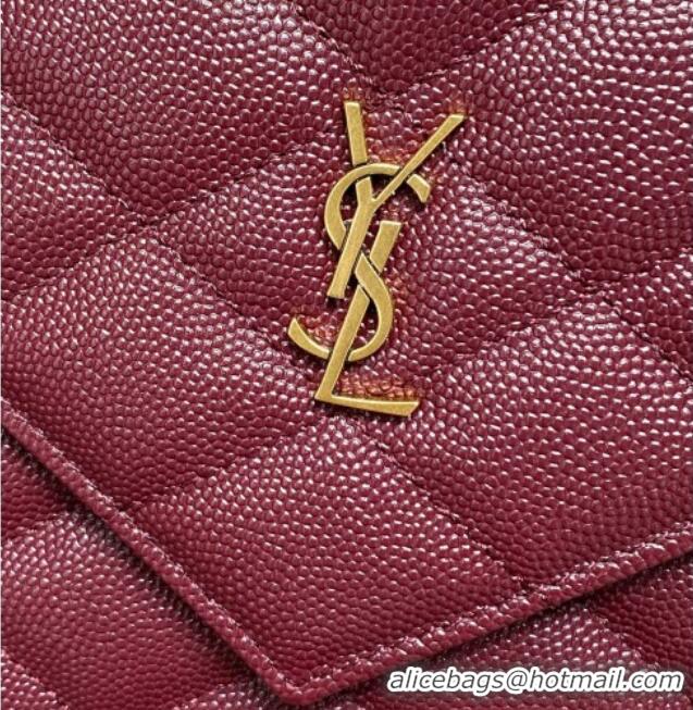 Free Shipping Saint Laurent PARIS Pouch in Grain De Poudre Leather 869533 Burgundy 2026