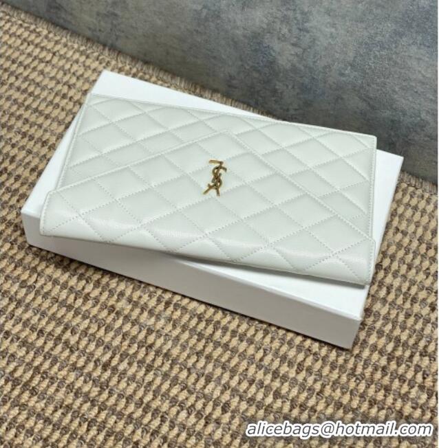 Low Cost Saint Laurent PARIS Pouch in Grain De Poudre Leather 869533 White 2026