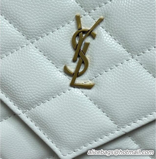 Low Cost Saint Laurent PARIS Pouch in Grain De Poudre Leather 869533 White 2026