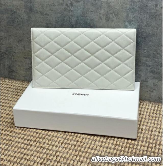 Low Cost Saint Laurent PARIS Pouch in Grain De Poudre Leather 869533 White 2026