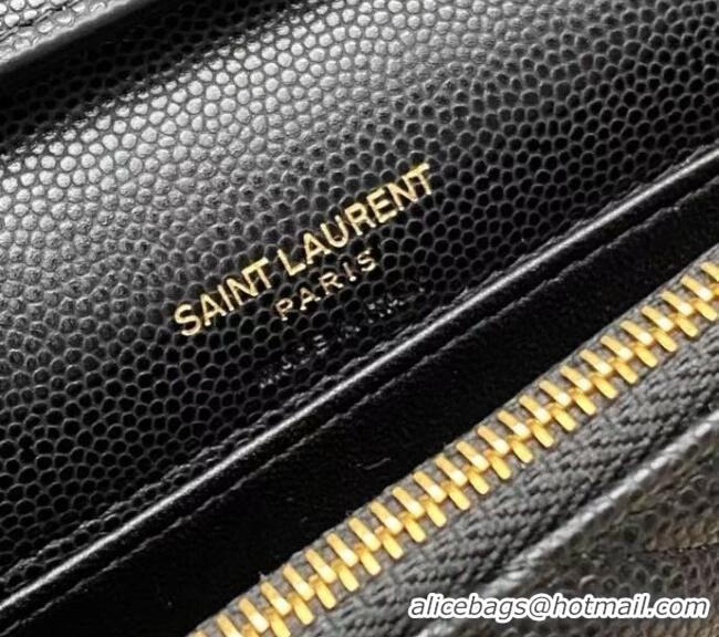 Shop Discount Saint Laurent PARIS Chain Wallet in Grain De Poudre Leather 871149 Black 2026