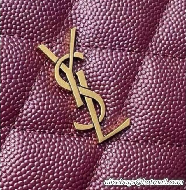 Best Price Saint Laurent PARIS Chain Wallet in Grain De Poudre Leather 871149 Burgundy 2026