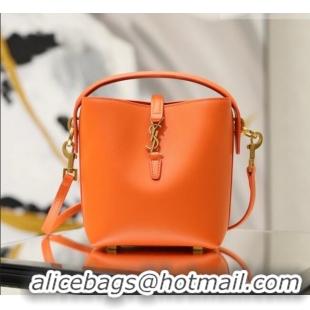 New Fashion Saint Laurent LE 37 Mini Bucket Bag in Calfskin 765870 Orange 2026