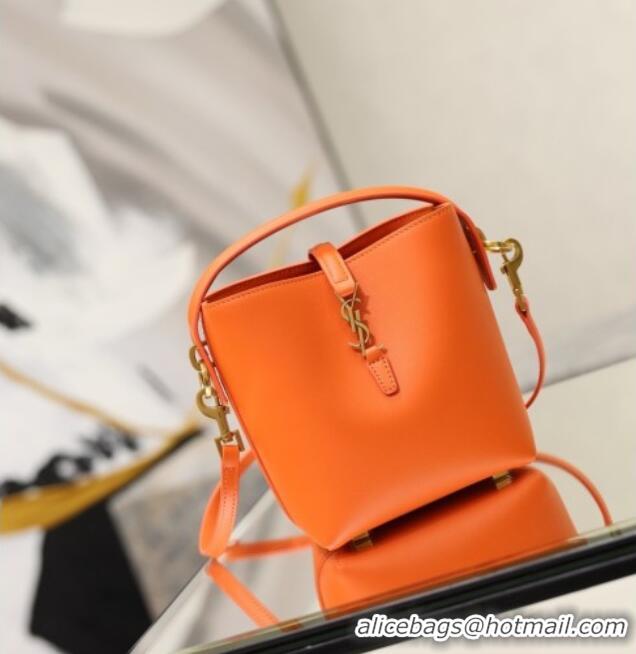 New Fashion Saint Laurent LE 37 Mini Bucket Bag in Calfskin 765870 Orange 2026