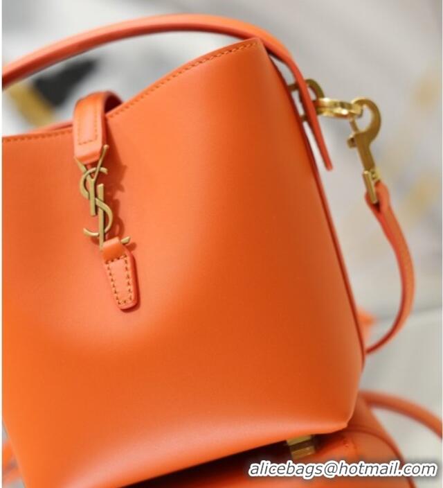 New Fashion Saint Laurent LE 37 Mini Bucket Bag in Calfskin 765870 Orange 2026