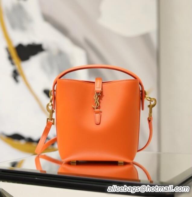 New Fashion Saint Laurent LE 37 Mini Bucket Bag in Calfskin 765870 Orange 2026