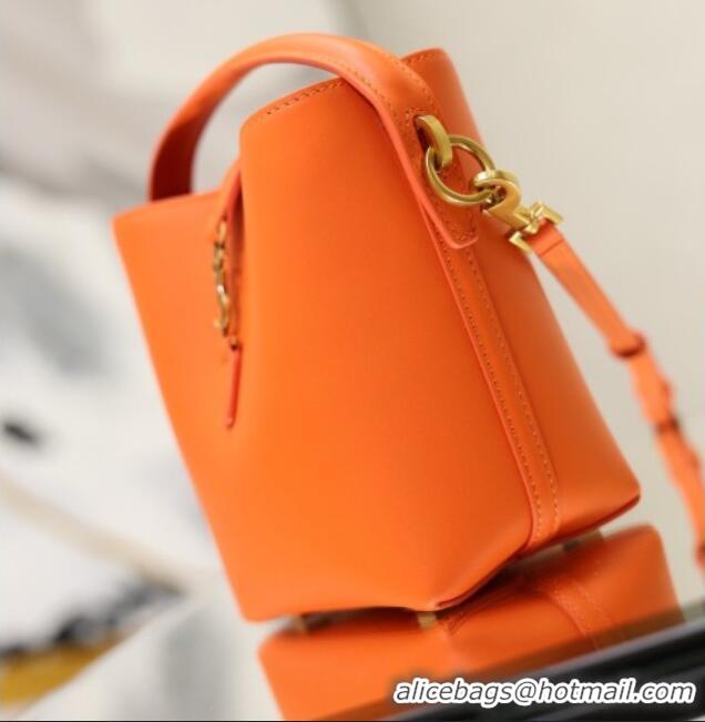 New Fashion Saint Laurent LE 37 Mini Bucket Bag in Calfskin 765870 Orange 2026