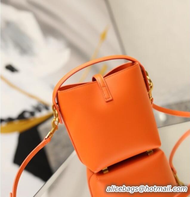 New Fashion Saint Laurent LE 37 Mini Bucket Bag in Calfskin 765870 Orange 2026