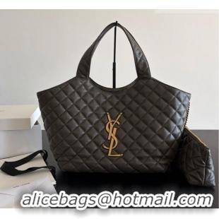 Grade Quality Saint Laurent Icare Medium Shopping Bag in Quilted Nappa Leather 858191 Dark Green 2026