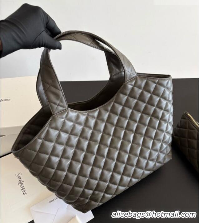 Grade Quality Saint Laurent Icare Medium Shopping Bag in Quilted Nappa Leather 858191 Dark Green 2026