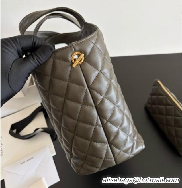 Grade Quality Saint Laurent Icare Medium Shopping Bag in Quilted Nappa Leather 858191 Dark Green 2026