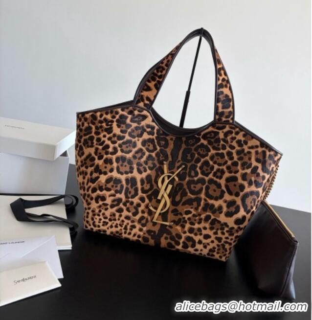 Top Design Saint Laurent Icare Medium Shopping Bag in Leopard Print Horsehair 858191 2026