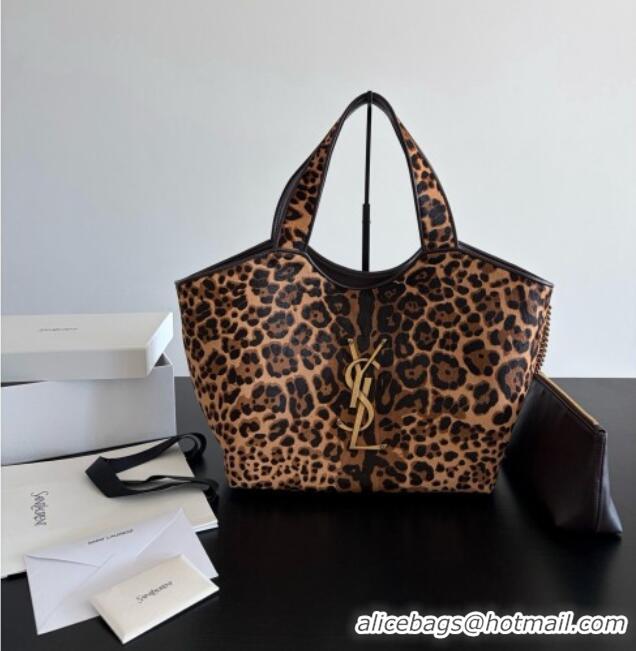 Top Design Saint Laurent Icare Medium Shopping Bag in Leopard Print Horsehair 858191 2026
