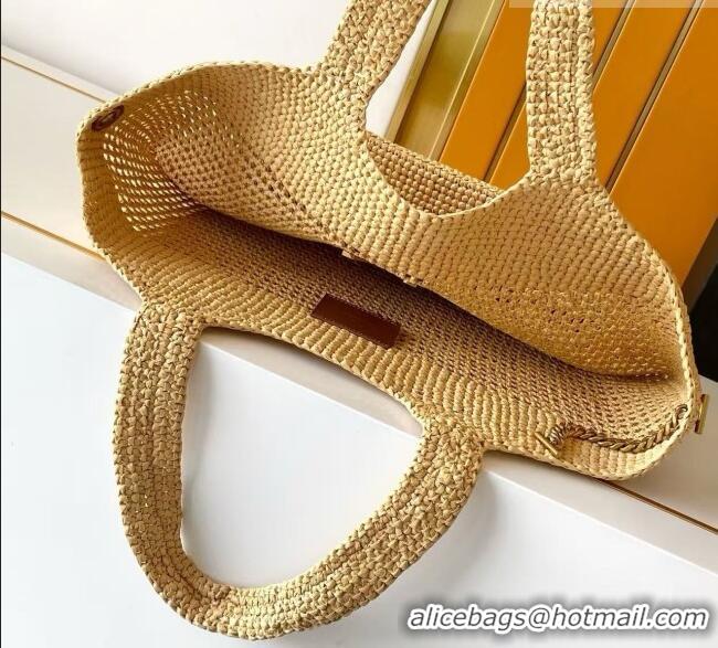 Original Cheap Saint Laurent Icare Medium Shopping Bag in Raffia 868748 Beige 2026