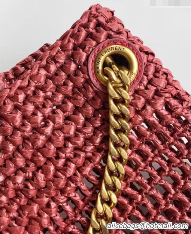 Top Grade Saint Laurent Icare Medium Shopping Bag in Raffia 868748 Burgundy 2026