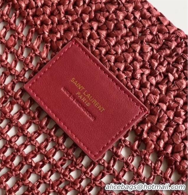 Top Grade Saint Laurent Icare Medium Shopping Bag in Raffia 868748 Burgundy 2026