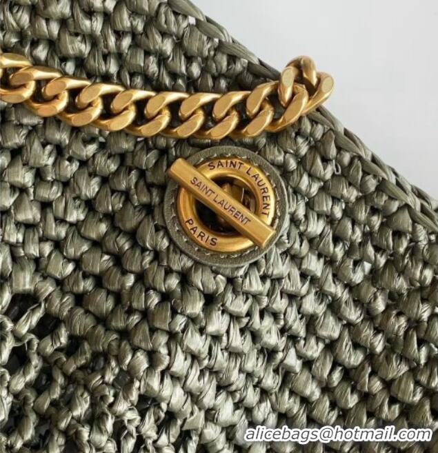Grade Quality Saint Laurent Icare Medium Shopping Bag in Raffia 868748 Green 2026