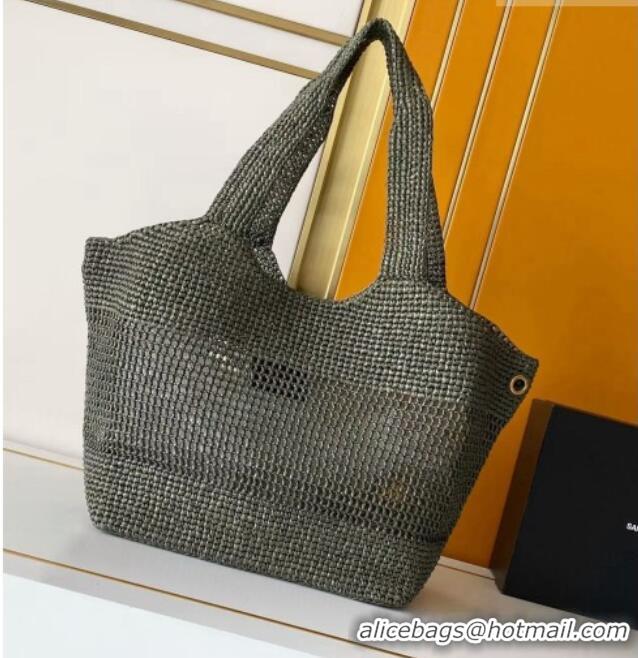Grade Quality Saint Laurent Icare Medium Shopping Bag in Raffia 868748 Green 2026