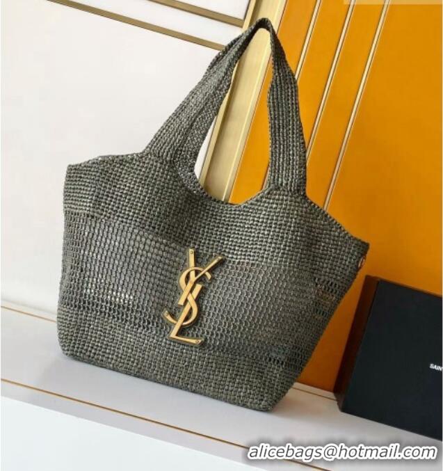 Grade Quality Saint Laurent Icare Medium Shopping Bag in Raffia 868748 Green 2026