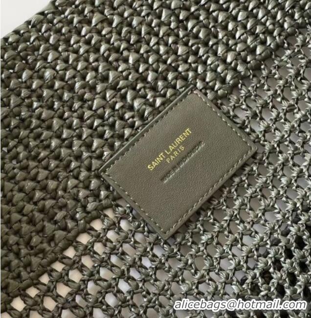 Grade Quality Saint Laurent Icare Medium Shopping Bag in Raffia 868748 Green 2026