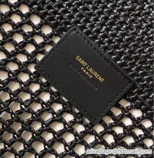 Trendy Design Saint Laurent Icare Medium Shopping Bag in Raffia 868748 Black 2026