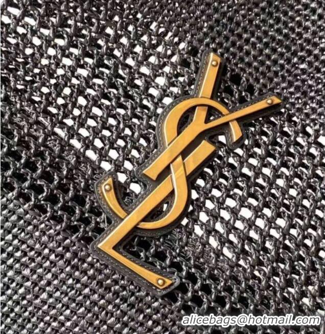 Trendy Design Saint Laurent Icare Medium Shopping Bag in Raffia 868748 Black 2026