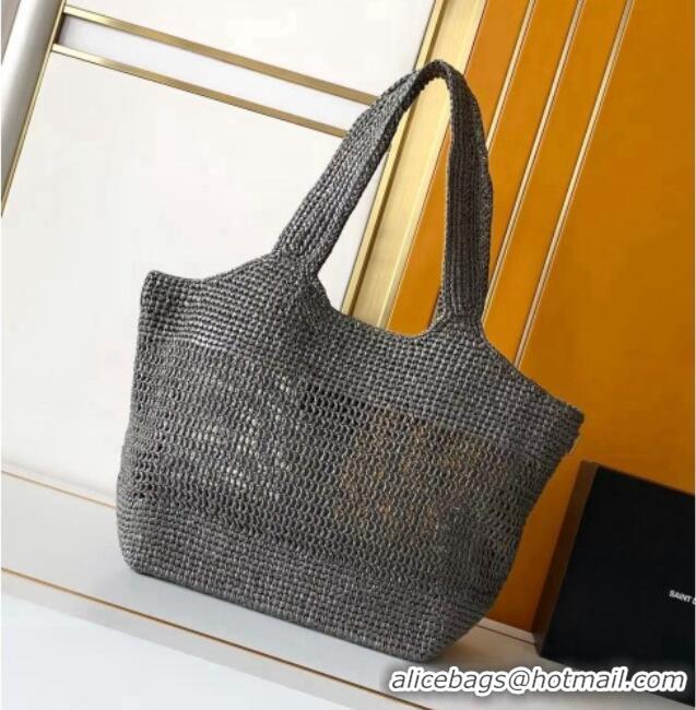 Low Cost Saint Laurent Icare Medium Shopping Bag in Raffia 868748 Grey 2026