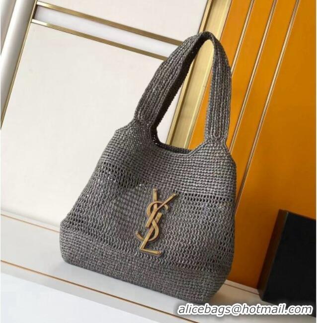 Low Cost Saint Laurent Icare Medium Shopping Bag in Raffia 868748 Grey 2026