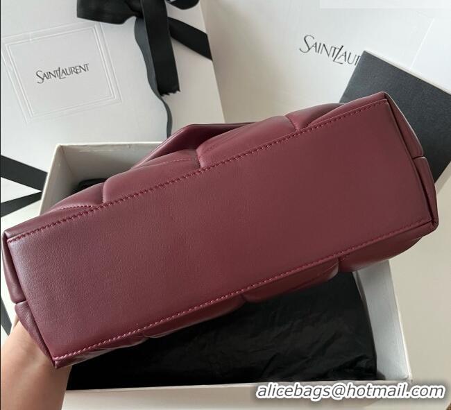Famous Brand Saint Laurent Loulou Puffer Small Bag in Quilted Lambskin 577476 Burgundy 2026