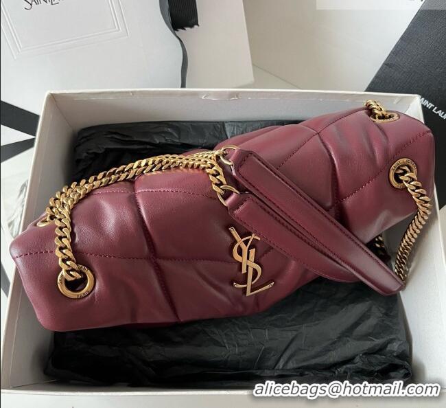 Famous Brand Saint Laurent Loulou Puffer Small Bag in Quilted Lambskin 577476 Burgundy 2026