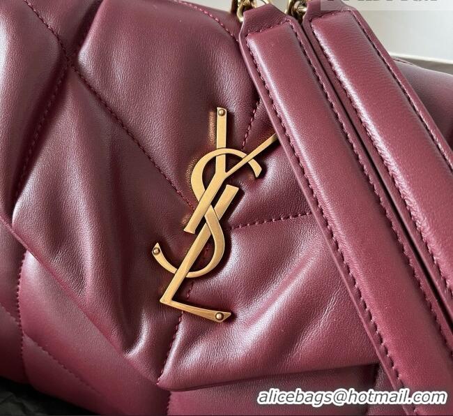 Famous Brand Saint Laurent Loulou Puffer Small Bag in Quilted Lambskin 577476 Burgundy 2026