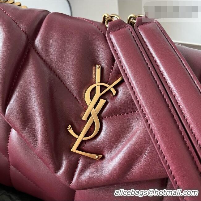 Famous Brand Saint Laurent Loulou Puffer Small Bag in Quilted Lambskin 577476 Burgundy 2026
