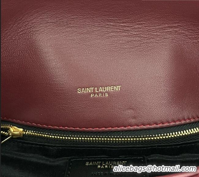 Famous Brand Saint Laurent Loulou Puffer Small Bag in Quilted Lambskin 577476 Burgundy 2026