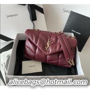 New Cheap Saint Laurent Toy Puffer Bag in Lambskin 759337 Burgundy 2026