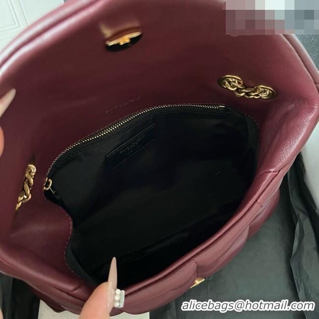 New Cheap Saint Laurent Toy Puffer Bag in Lambskin 759337 Burgundy 2026