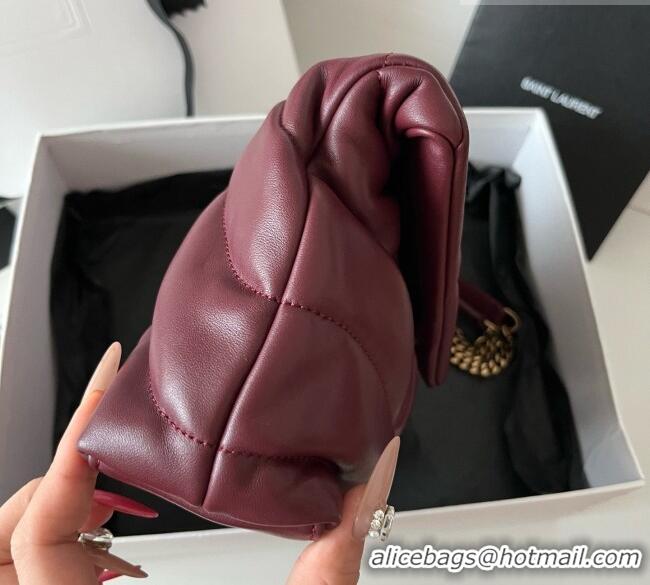 New Cheap Saint Laurent Toy Puffer Bag in Lambskin 759337 Burgundy 2026
