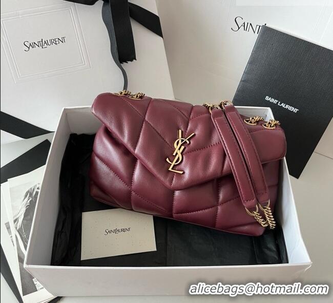 New Cheap Saint Laurent Toy Puffer Bag in Lambskin 759337 Burgundy 2026