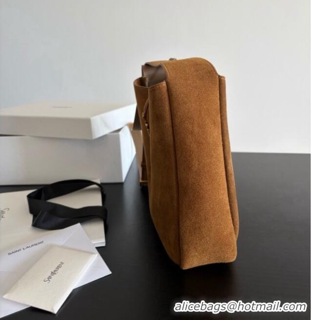 Grade Price Saint Laurent LE 5 À 7 Small Hobo Shoulder Bag in Suede A0021 Brown 2026