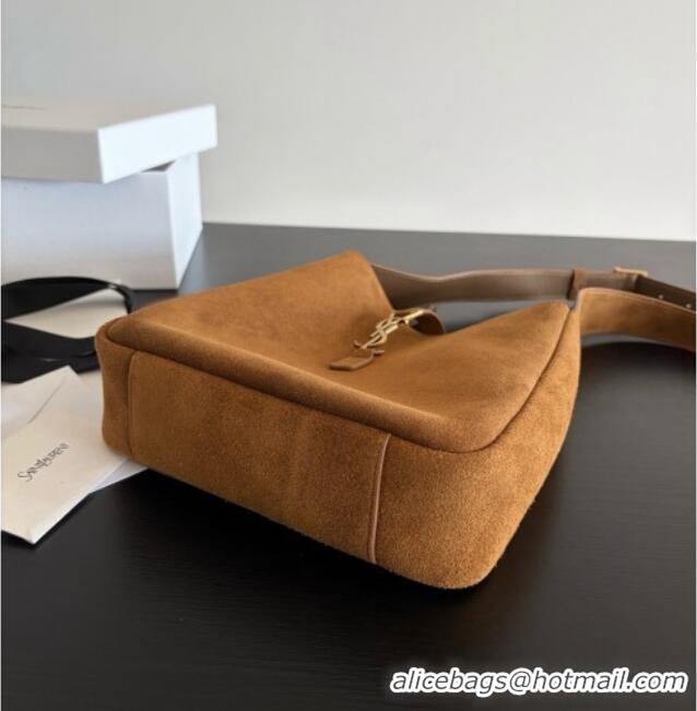 Grade Price Saint Laurent LE 5 À 7 Small Hobo Shoulder Bag in Suede A0021 Brown 2026