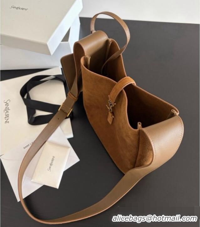 Grade Price Saint Laurent LE 5 À 7 Small Hobo Shoulder Bag in Suede A0021 Brown 2026