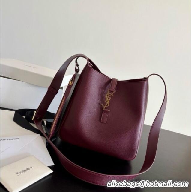 Classic Discount Saint Laurent LE 5 À 7 Small Hobo Shoulder Bag in Calskin A0021 Burgundy 2026