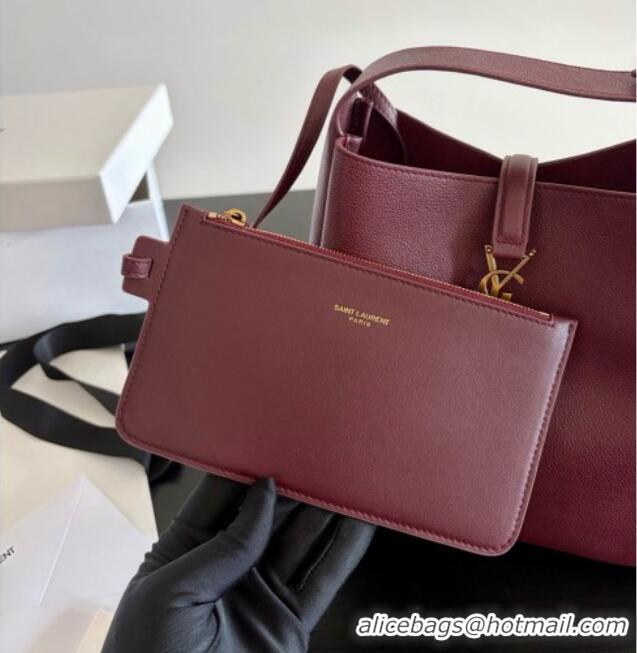 Classic Discount Saint Laurent LE 5 À 7 Small Hobo Shoulder Bag in Calskin A0021 Burgundy 2026