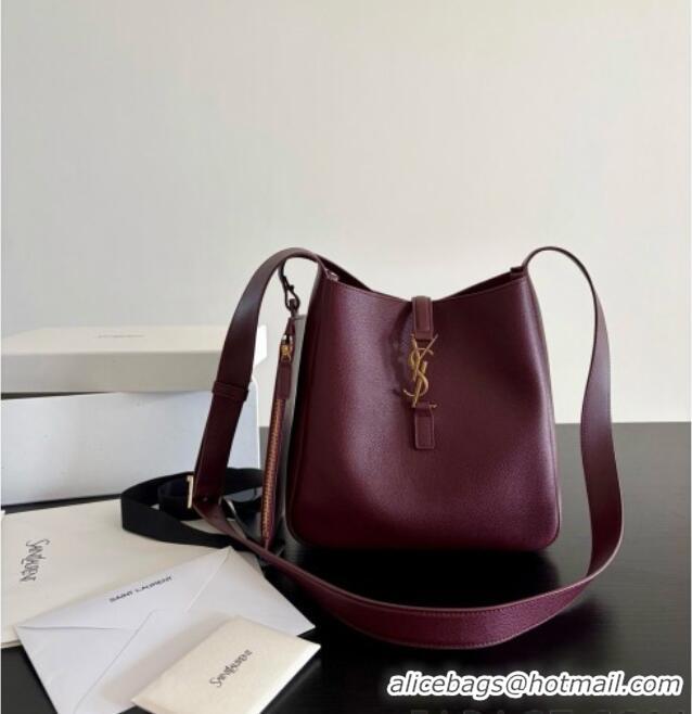 Classic Discount Saint Laurent LE 5 À 7 Small Hobo Shoulder Bag in Calskin A0021 Burgundy 2026