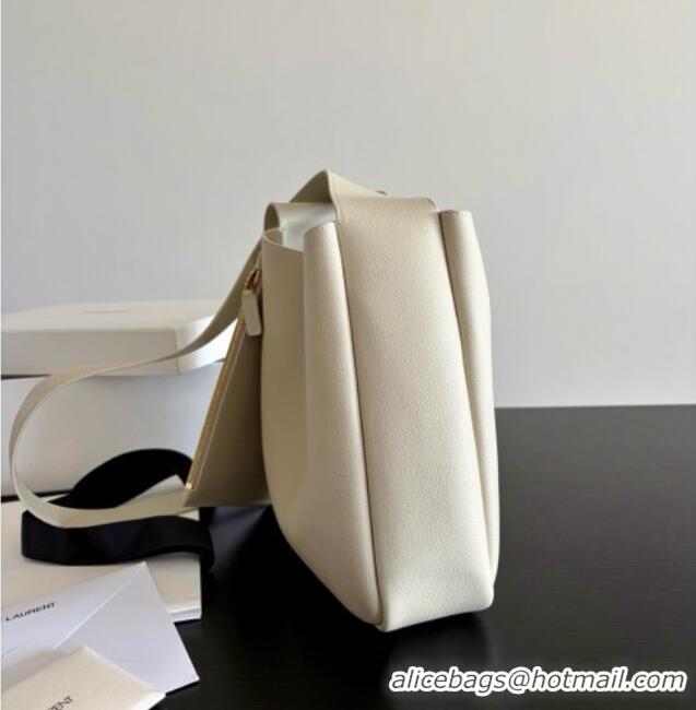 Top Design Saint Laurent LE 5 À 7 Small Hobo Shoulder Bag in Calfskin A0021 White 2026