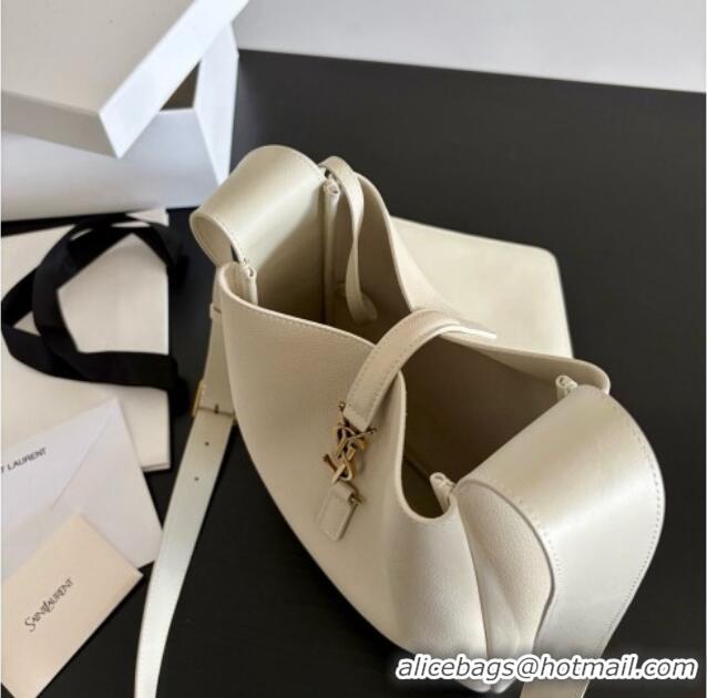 Top Design Saint Laurent LE 5 À 7 Small Hobo Shoulder Bag in Calfskin A0021 White 2026